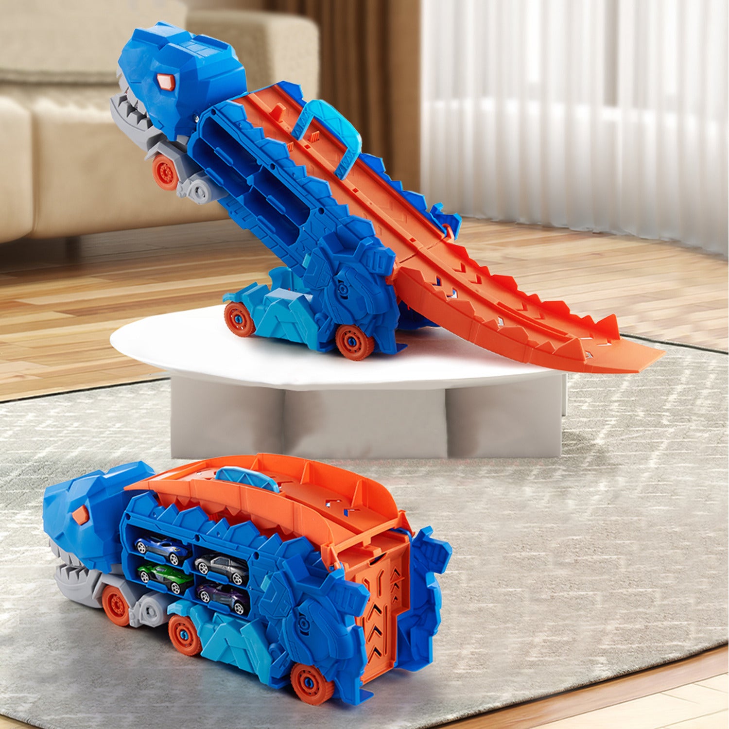 Juguete camión de dinosaurio transportador de carritos Magic Dinosaur