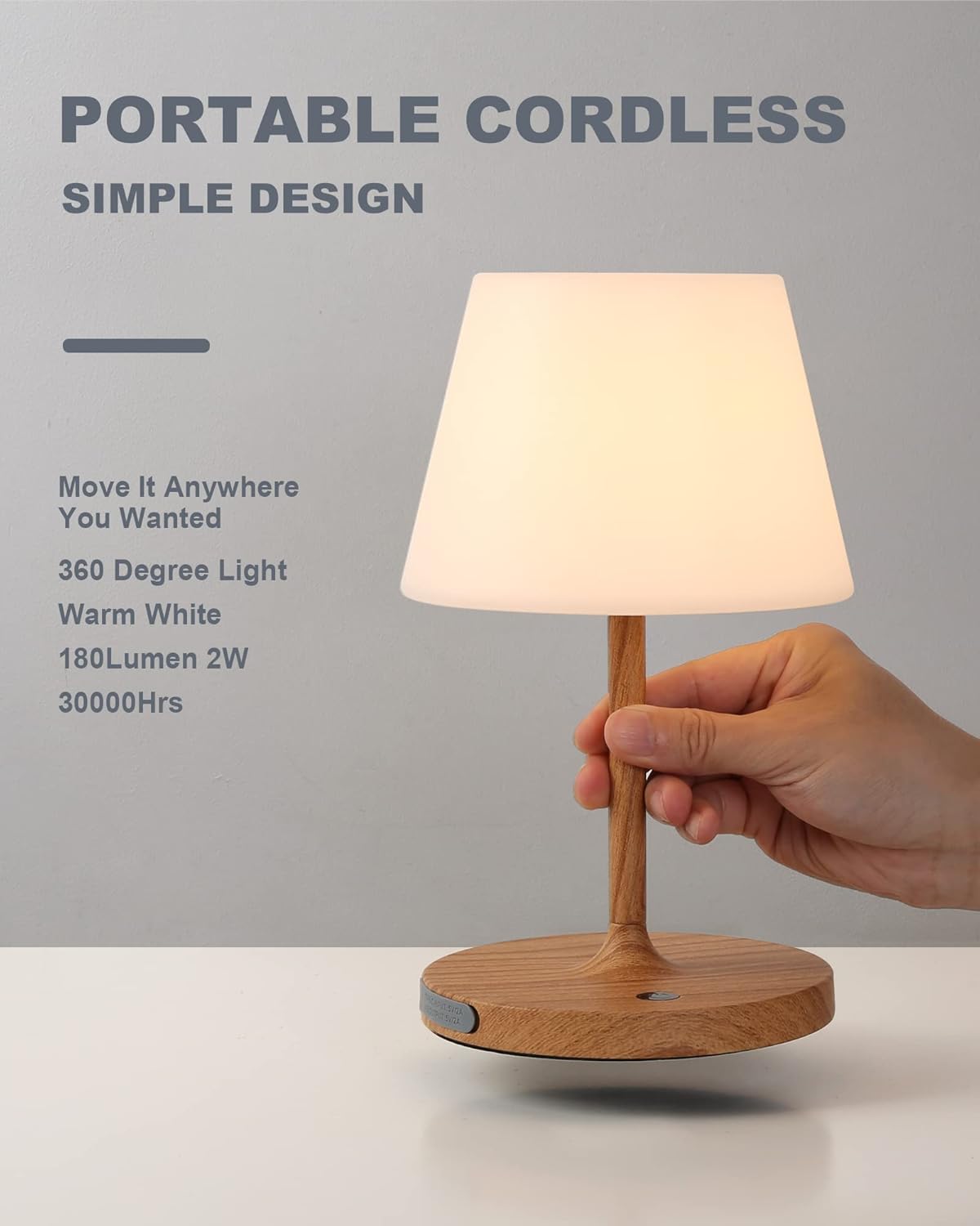 Lámpara LED inalámbrica recargable para interiores y exteriores