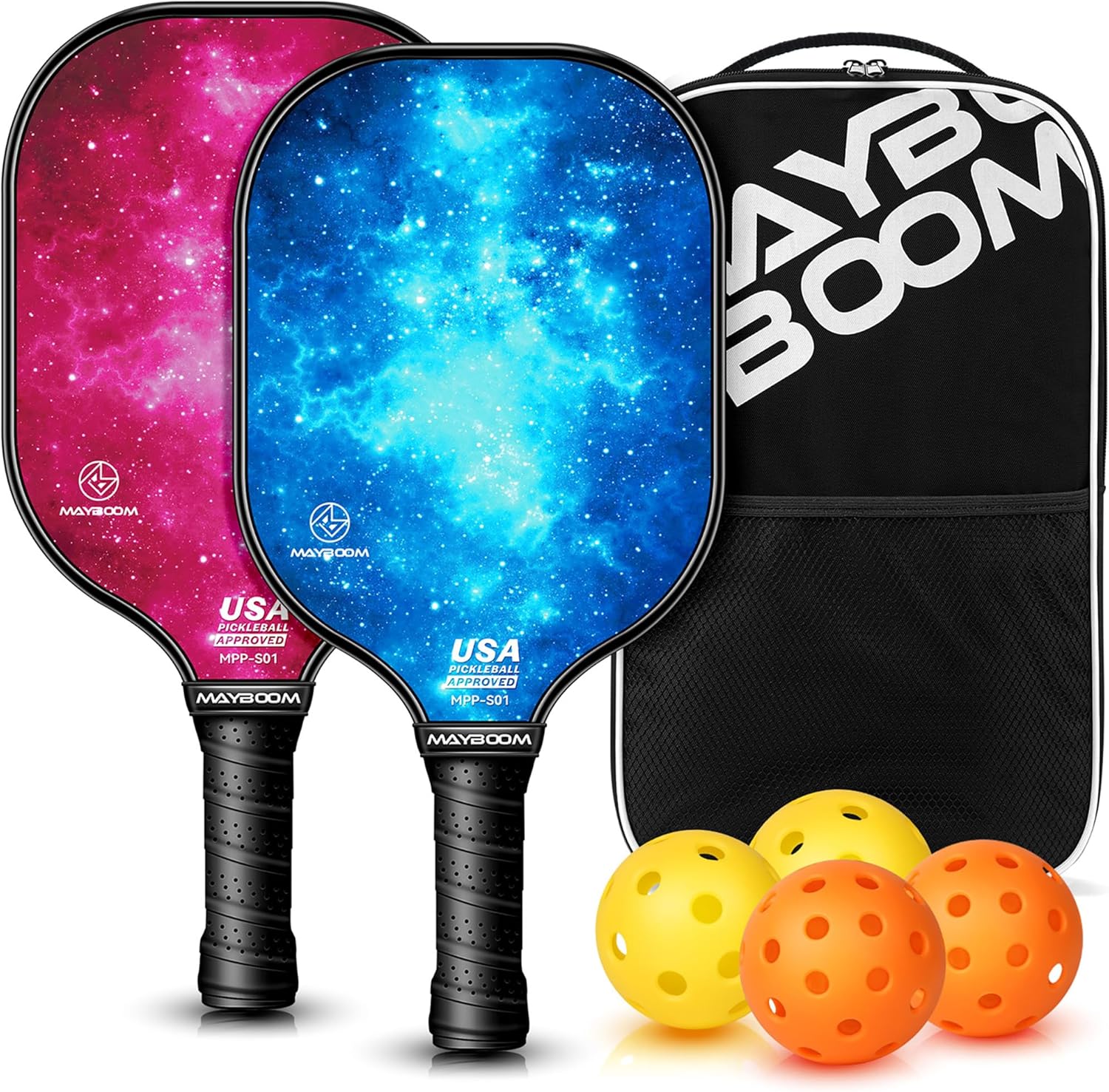 Juego de 2 raquetas y 4 bolas de paddle Mayboom