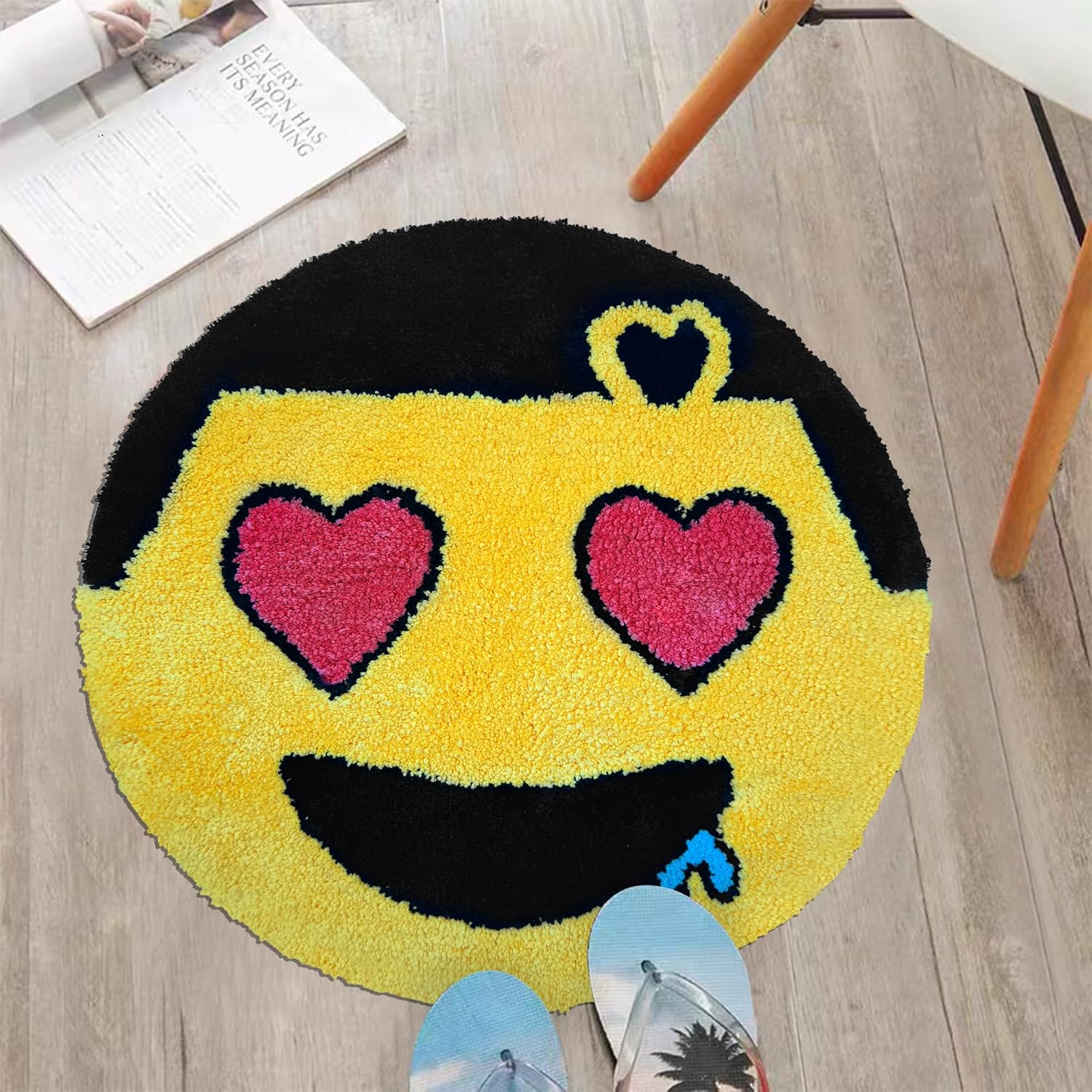 Alfombra de poliéster emoticon HYPEECE Cool Rugs 2X2 pies
