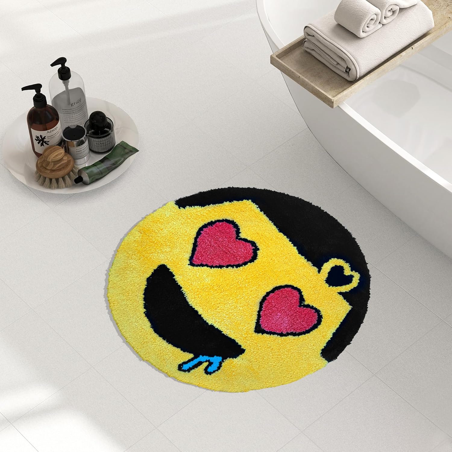 Alfombra de poliéster emoticon HYPEECE Cool Rugs 2X2 pies