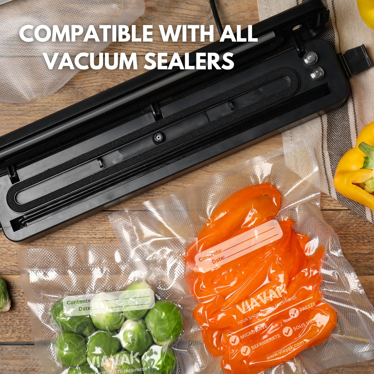 Bolsas para empacado al vacío 6X10 pulgadas VIAVAK