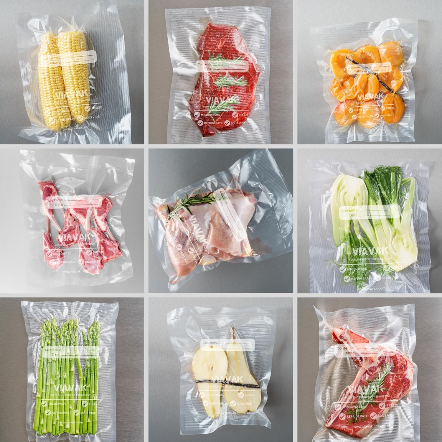 Bolsas para empacado al vacío 6X10 pulgadas VIAVAK