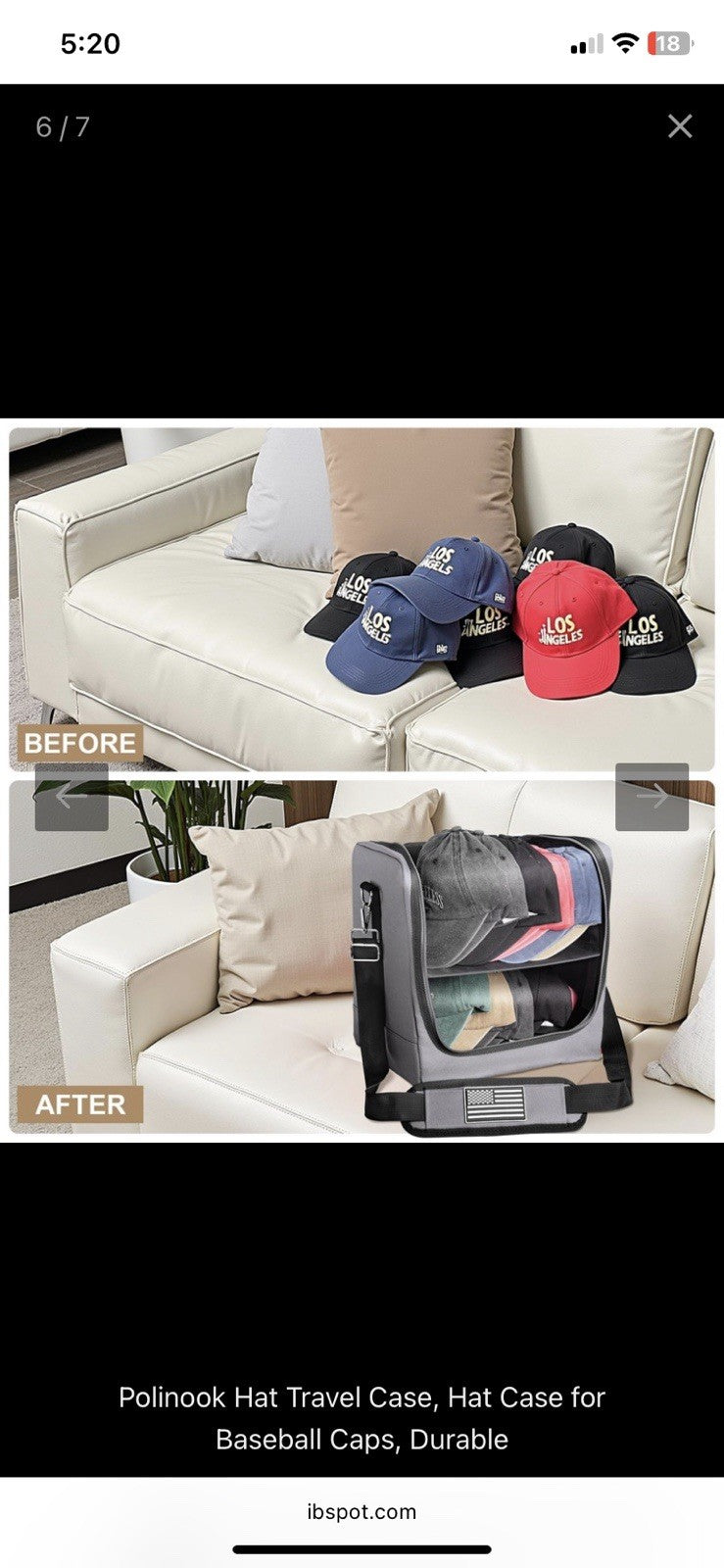 Maleta organizadora de gorras Polinook